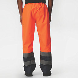 Regatta Pro Hi-Vis Over Trousers Elasticated Waist Orange / Navy X Large 34" W 31" L