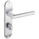 Smith & Locke Asker Fire Rated WC Lever Door Handles Pair Satin Chrome
