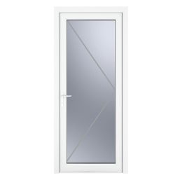 Crystal  Fully Glazed 1-Obscure Light Right-Handed White uPVC Back Door 2090mm x 890mm