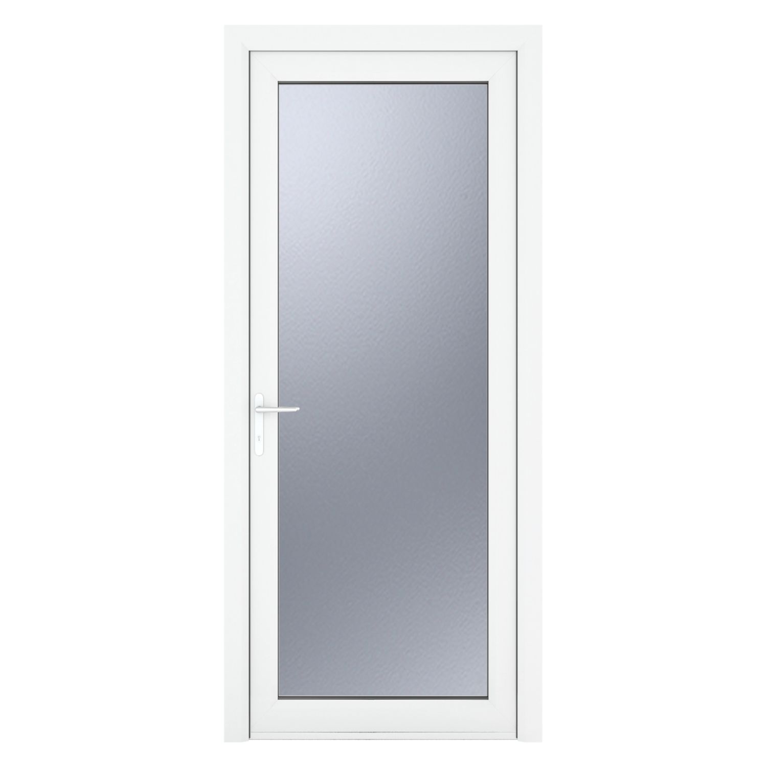 Crystal Fully Glazed 1-Obscure Light Right-Handed White uPVC Back Door 2090mm x 890mm (489KF)