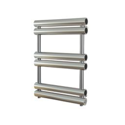 Time 705mm x 500mm 1496BTU Silver Flat Designer Towel Radiator