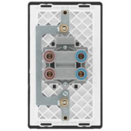 British General Evolve 45A 2-Gang 2-Pole Cooker Switch Satin Brass with LED with Black Inserts