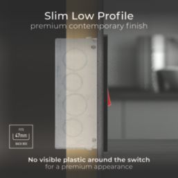 British General Evolve 45A 2-Gang 2-Pole Cooker Switch Satin Brass with LED with Black Inserts