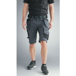 Snickers 6141 Stretch Work Shorts Grey / Black 41" W
