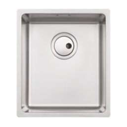 Abode Matrix 1 Bowl Stainless Steel Undermount & Inset Kitchen Sink  380mm x 440mm