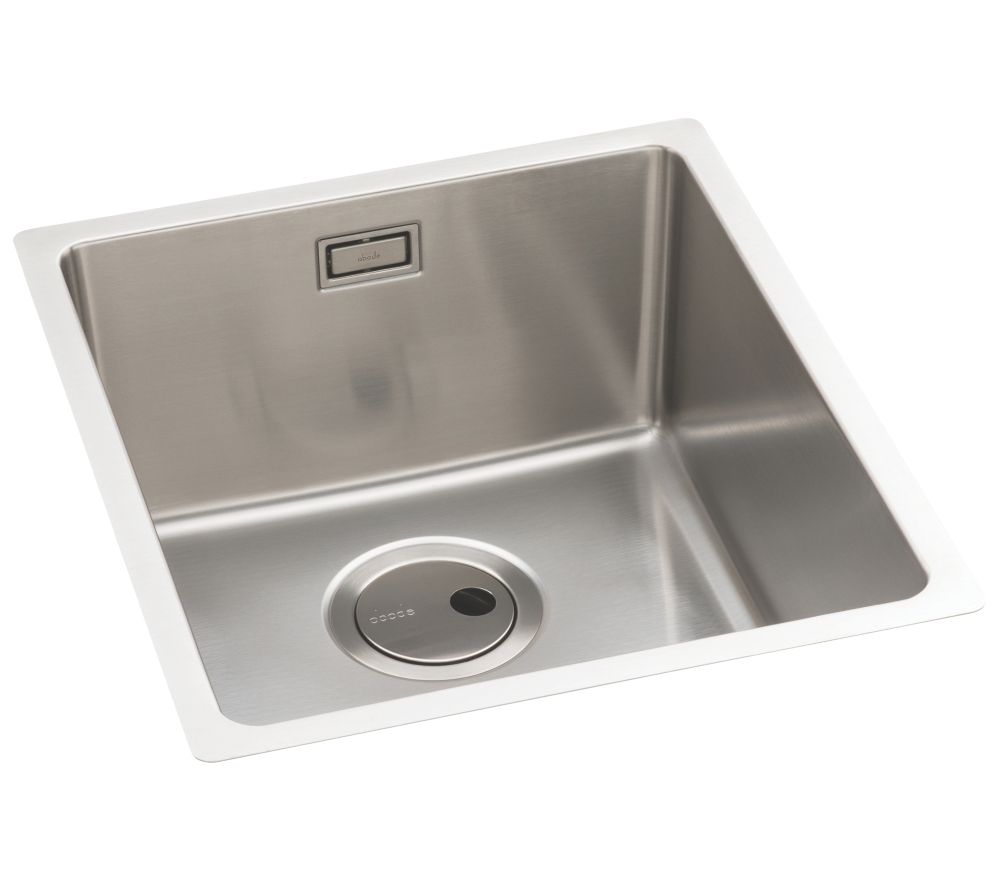 Abode Matrix 1 Bowl Stainless Steel Undermount & Inset Kitchen Sink  380mm x 440mm