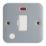 Contactum  13A Unswitched Metal Clad Fused Spur & Flex Outlet with Neon  with White Inserts