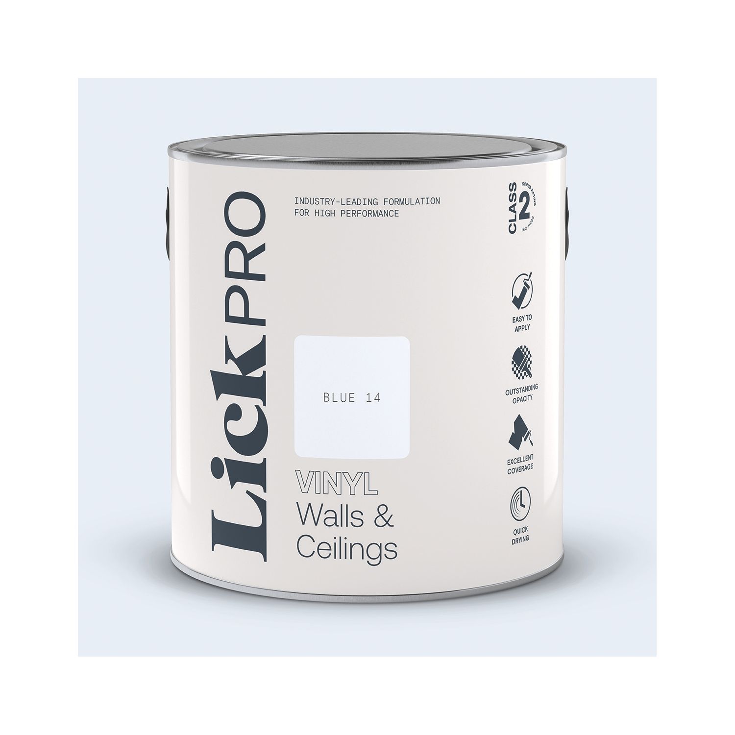 LickPro 2.5Ltr Blue 14 Vinyl Matt Emulsion Paint (489TM)