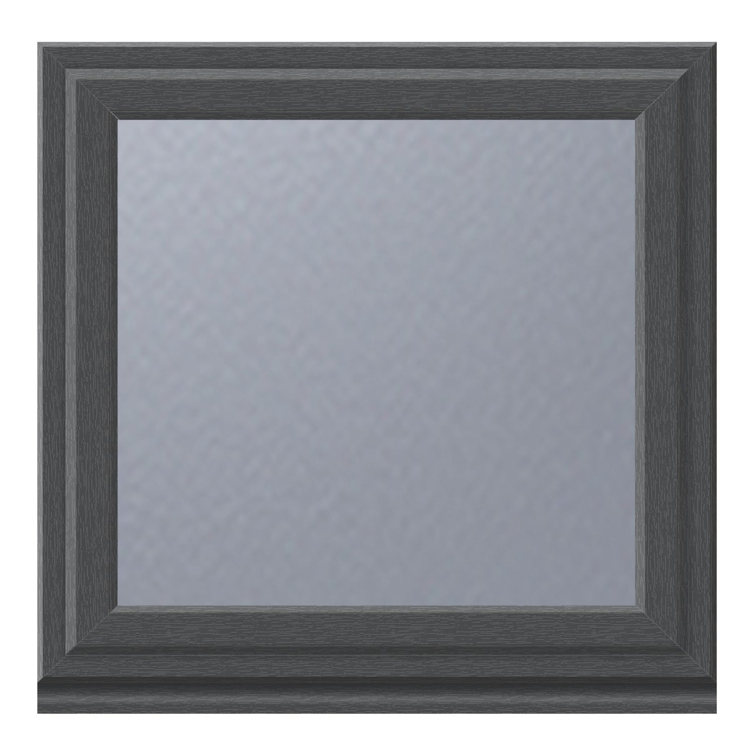 Crystal Top Opening Obscure Double-Glazed Casement Anthracite on White uPVC Window 610mm x 610mm (489VH)