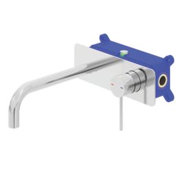 Swirl Melba Chrome 109mm Standard Lever No Tap Holes Basin Mixer Tap  With Clicker Waste