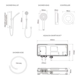 Aqualisa Optic Q Gravity-Pumped Rear-Fed Chrome Thermostatic Single Outlet Smart Shower with Adjustable Head