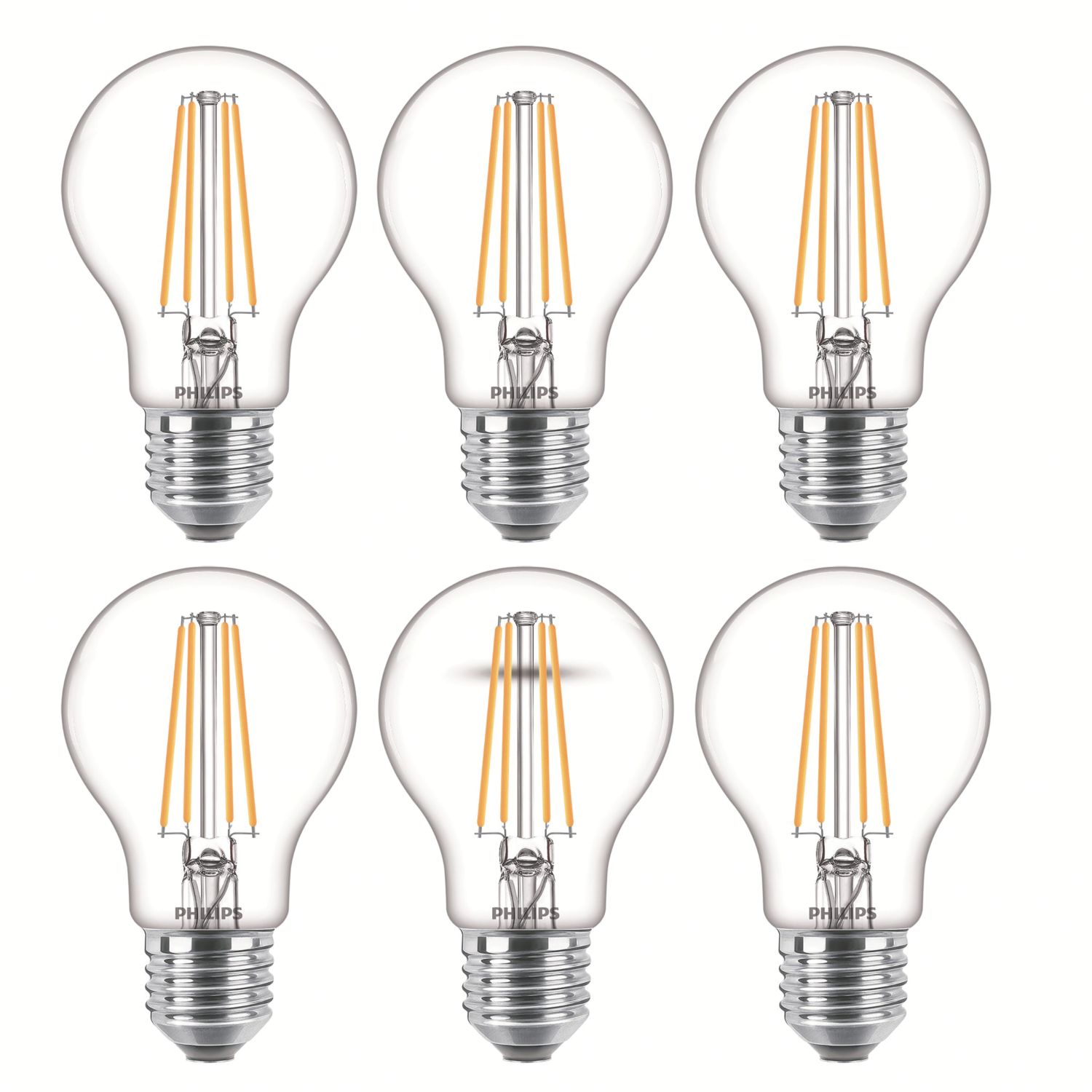 Philips E27 A60 LED Light Bulb 806lm 7W 6 Pack (490JA)
