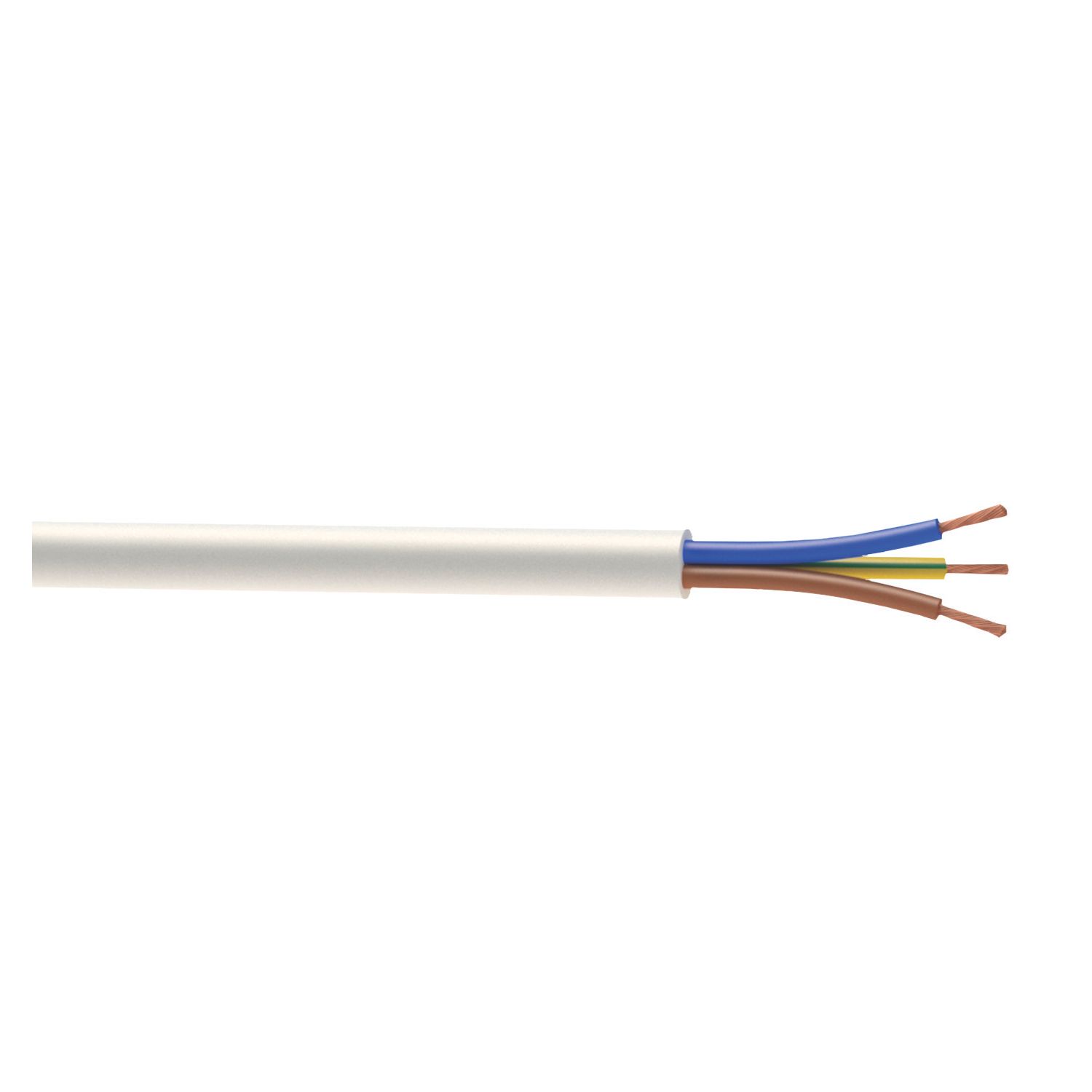Time 3093Y White 3-Core 2.5mm² Flexible Cable 25m Drum (490JY)