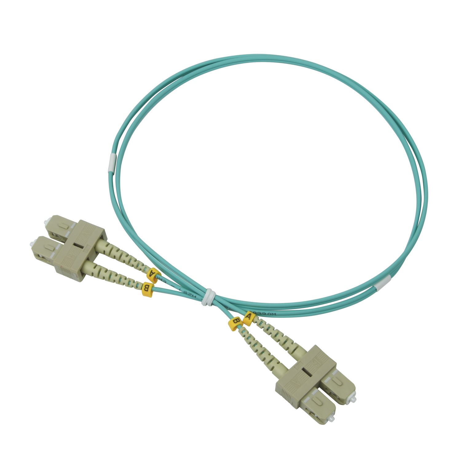 Labgear Duplex Multi Mode Green/Yellow SC- SC OM3 LSZH Fibre Optic Cable 1m (490KM)