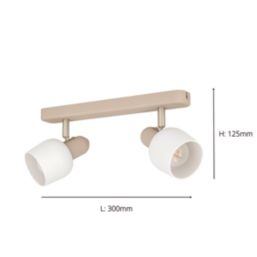 Eglo Corato 2-Light Ceiling Light Sandy/White