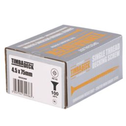 Timbadeck  PZ Double-Countersunk  Decking Screws 4.5mm x 75mm 100 Pack