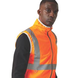 Regatta Pro Zip Collar Hi-Vis Vest Orange Small 37.5" Chest