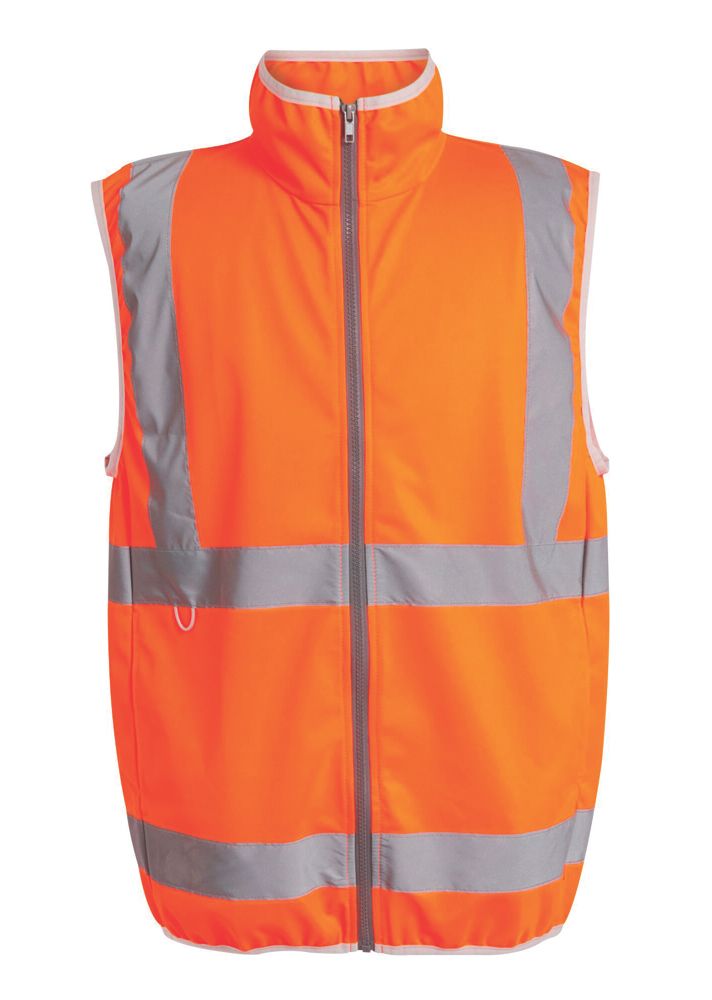 Regatta Pro Zip Collar Hi-Vis Vest Orange Small Chest Screwfix