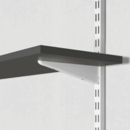 RB UK Black Twin Slot Shelves 800mm x 300mm x 19mm 2 Pack