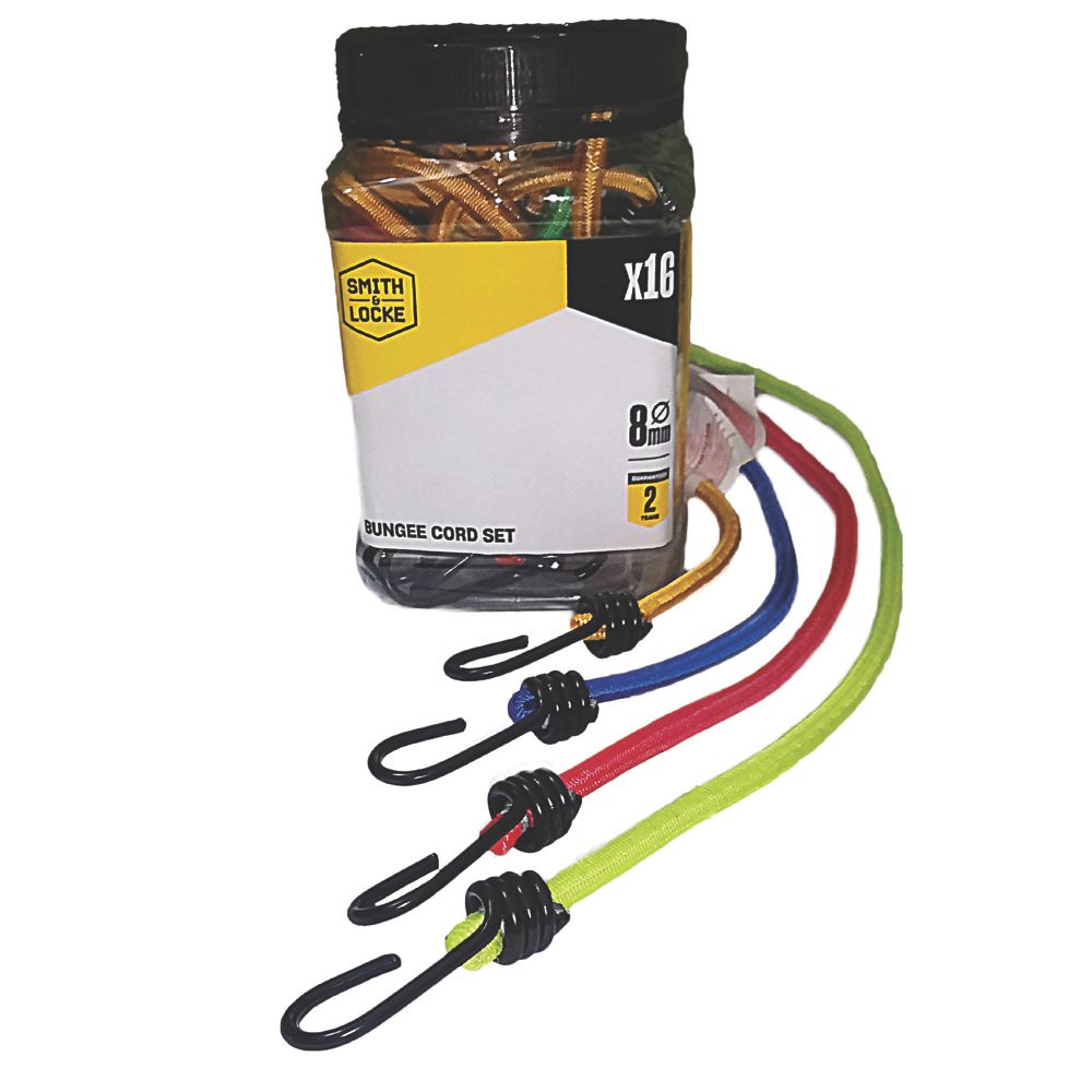 Smith Locke Assorted Bungee Set 330 1000mm x 8mm 16 Pieces