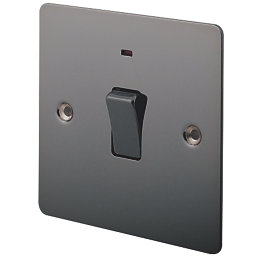 LAP  20A 1-Gang DP Control Switch Black Nickel with Neon with Black Inserts