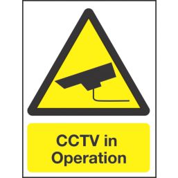 "CCTV In Operation" Sign 210mm x 148mm