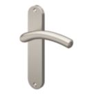 Cooke & Lewis Bourne Fire Rated Latch Lever on Backplate Handle Pair Satin Nickel