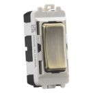 Knightsbridge  20AX Grid SP Centre Off Control Switch Antique Brass