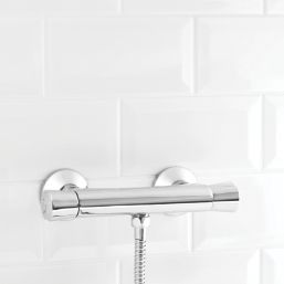 Rize Exposed Single Outlet Thermostatic Silver Mixer Shower Valve