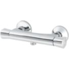 Rize Exposed Single Outlet Thermostatic Silver Mixer Shower Valve