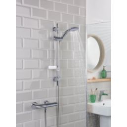 Bristan Arcus Cool Touch Rear-Fed Exposed Chrome Thermostatic Bar Mixer Shower with Adjustable Riser