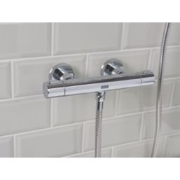 Bristan Arcus Cool Touch Rear-Fed Exposed Chrome Thermostatic Bar Mixer Shower with Adjustable Riser