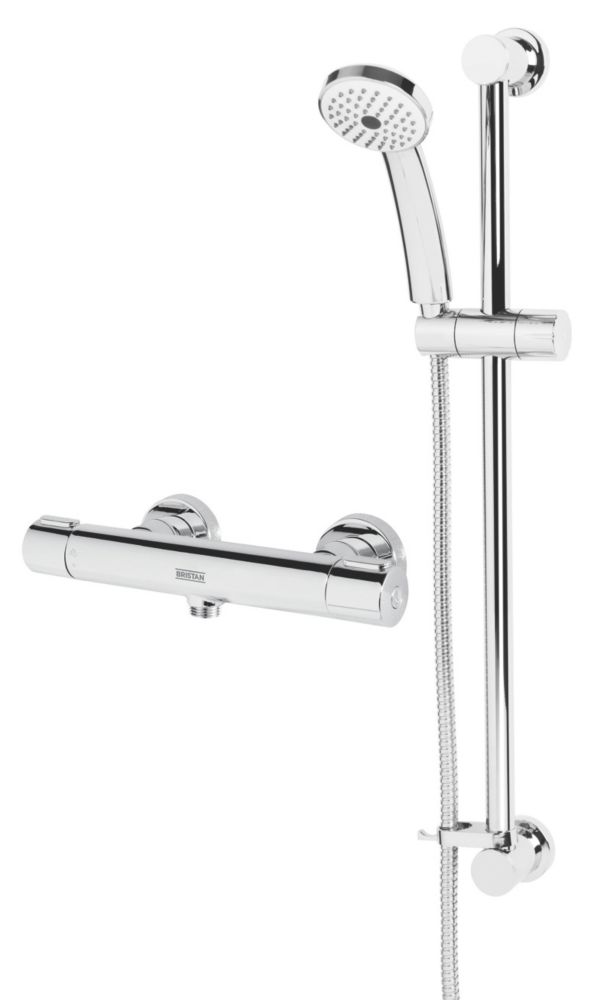 Bristan Arcus Cool Touch Rear-Fed Exposed Chrome Thermostatic Bar Mixer  Shower with Adjustable Riser - Screwfix