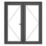 Crystal  Anthracite Grey Triple-Glazed uPVC French Door Set 2090mm x 1690mm