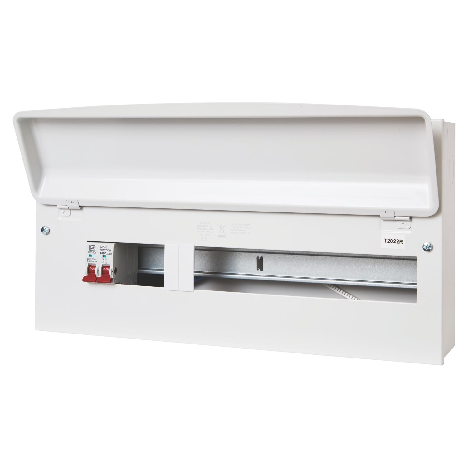 MK Sentry 21-Module 19-Way Part-Populated Main Switch Consumer Unit (491KP)