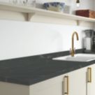 Wilsonart Matt Black & Gold Marble Effect Laminate Upstand 3000mm x 100mm x 20mm