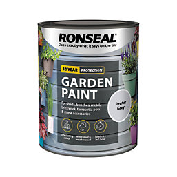 Ronseal Garden Paint Matt Pewter Grey 0.75Ltr