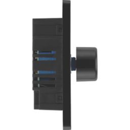 British General Evolve 2-Gang 2-Way LED Trailing Edge Double Push Dimmer with Rotary Control  Blue with Black Inserts