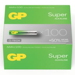 GP Batteries Super AAA 1.5V Alkaline Batteries 100 Pack