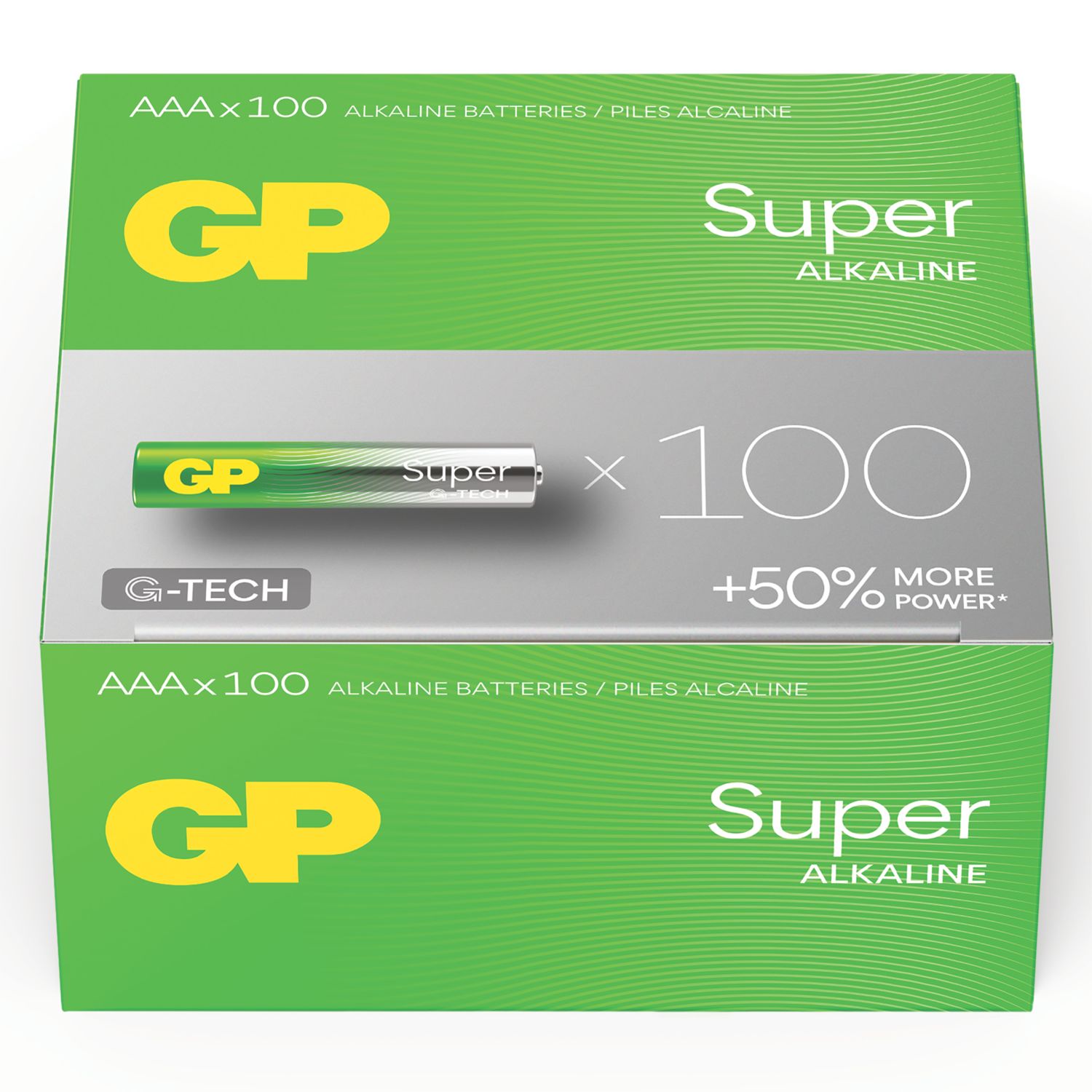 GP Batteries Super AAA 1.5V Alkaline Batteries 100 Pack (491RM)