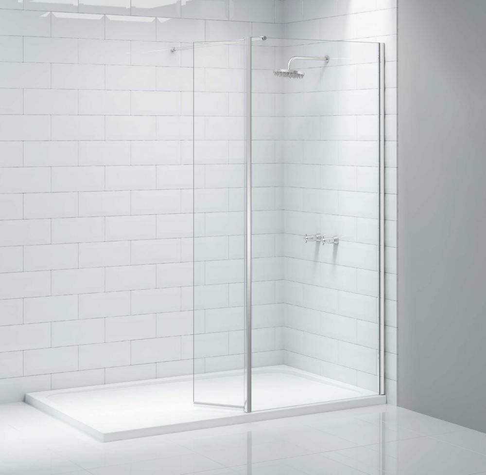 Triton Neo  Frameless Showerwall & Swivel Panel Chrome 1200mm x 2015mm