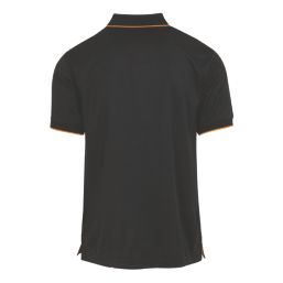 Regatta Navigate Short Sleeve Polo Shirt Black/Orange Pop Medium 39.5" Chest