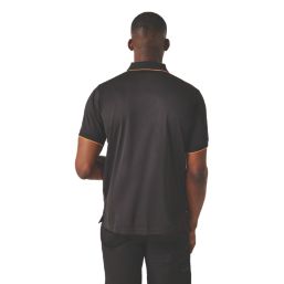 Regatta Navigate Short Sleeve Polo Shirt Black/Orange Pop Medium 39.5" Chest
