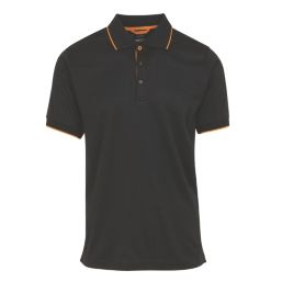 Regatta Navigate Short Sleeve Polo Shirt Black/Orange Pop Medium 39.5" Chest