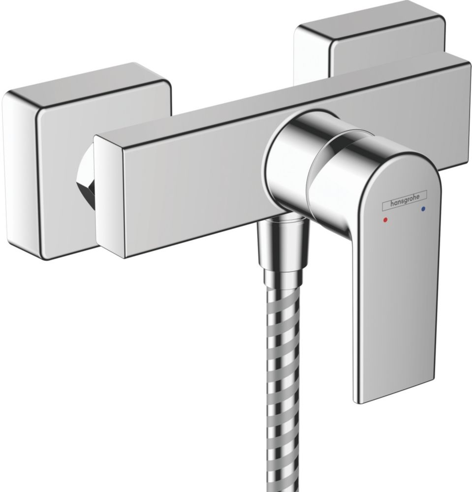 Hansgrohe Vernis Shape Exposed Dual Flow Shower Mixer Valve Fixed Chrome