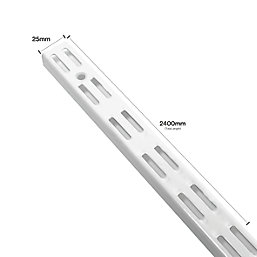RB UK Antibacterial Twin Slot Uprights White 2400mm x 25mm 2 Pack