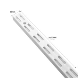 RB UK Antibacterial Twin Slot Uprights White 2400mm x 25mm 2 Pack