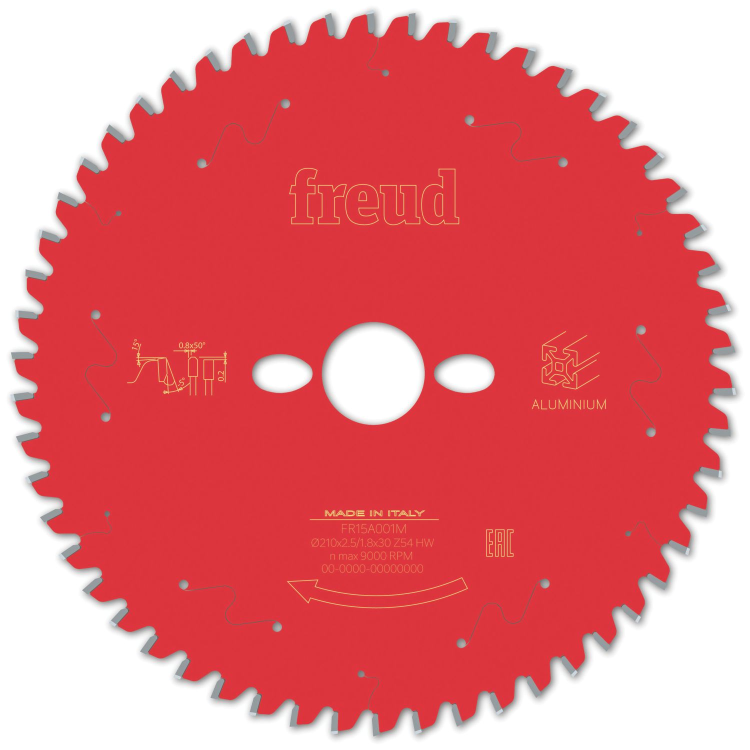 Freud F03FS09820 Aluminium/Plastic Circular Saw Blade 210mm x 30mm 54T (491VV)