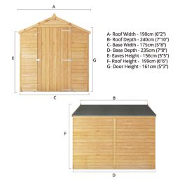 Mercia Value Windowless 6' x 7' 6" (Nominal) Apex Overlap Timber Shed