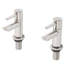 Swirl Essential Chrome 120mm Deck Mounted Lever 2 Tap Holes Bath Pillar Tap
